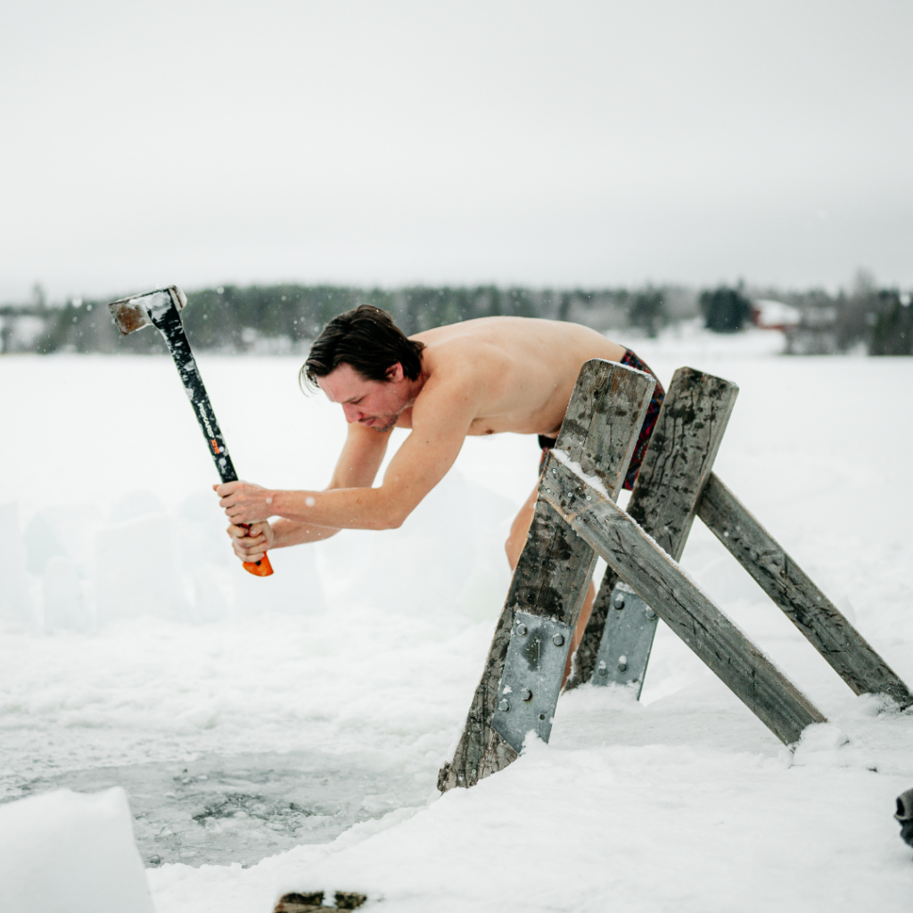 Chris Rauwendaal bij ijswak in Fins Lapland tijdens leiderschapsreis Arctic Reset 2027